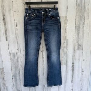 Miss Me Women’s Size 27X31X8” Rise Boot Cut Mid-Rise Blue Denim Jeans
